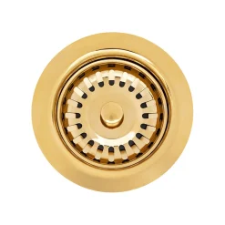 Online 3.5" Kitchen, Prep, Bar Basket Strainer Drain - Polished Brass Sink Drains, Disposer Flanges & Air Gaps