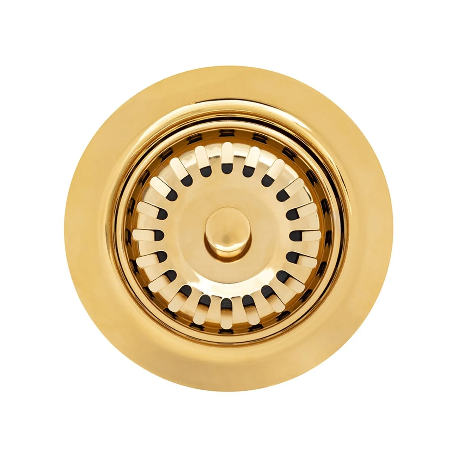 Online 3.5" Kitchen, Prep, Bar Basket Strainer Drain - Polished Brass Sink Drains, Disposer Flanges & Air Gaps