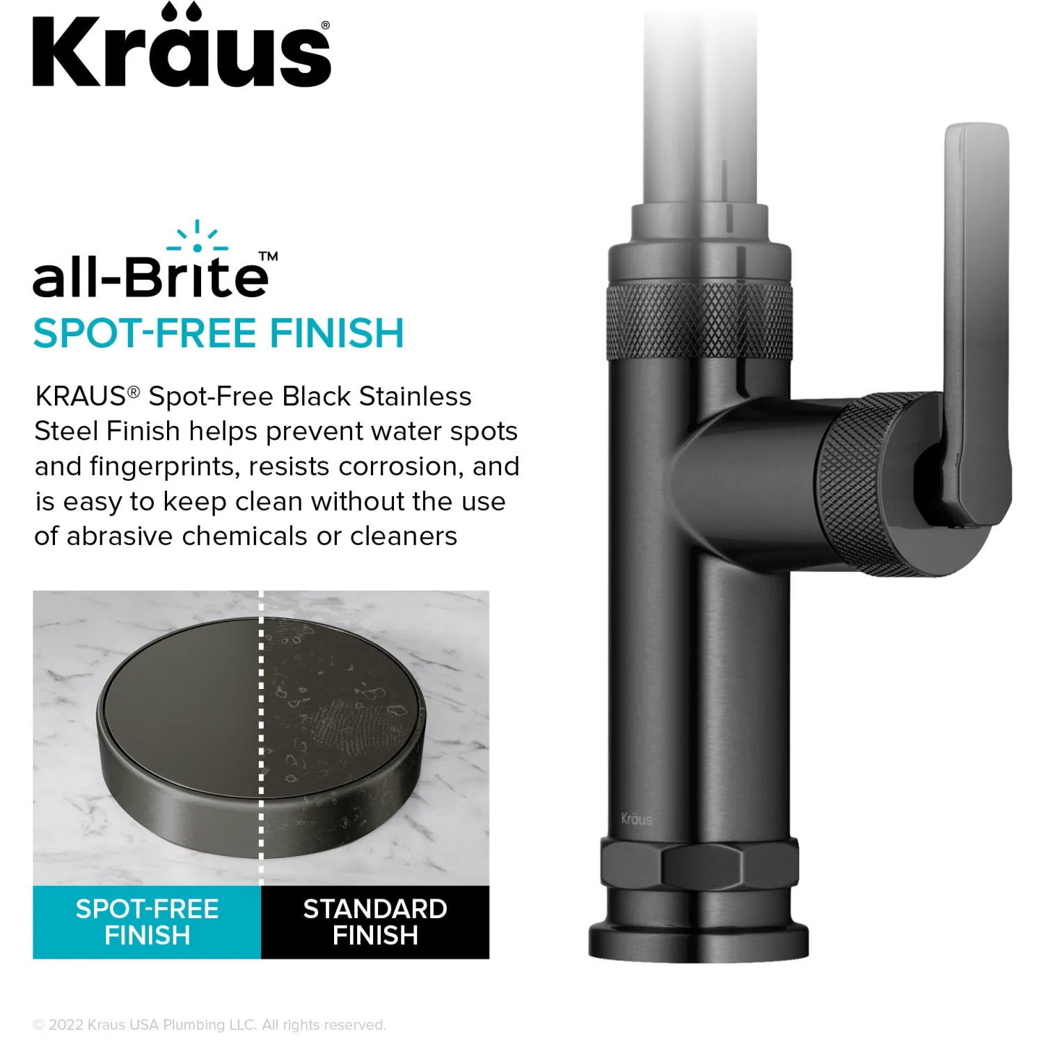 Online Allyn Black Stainless Nut & Bolt Diamond Cut Kitchen Faucet Single Hole