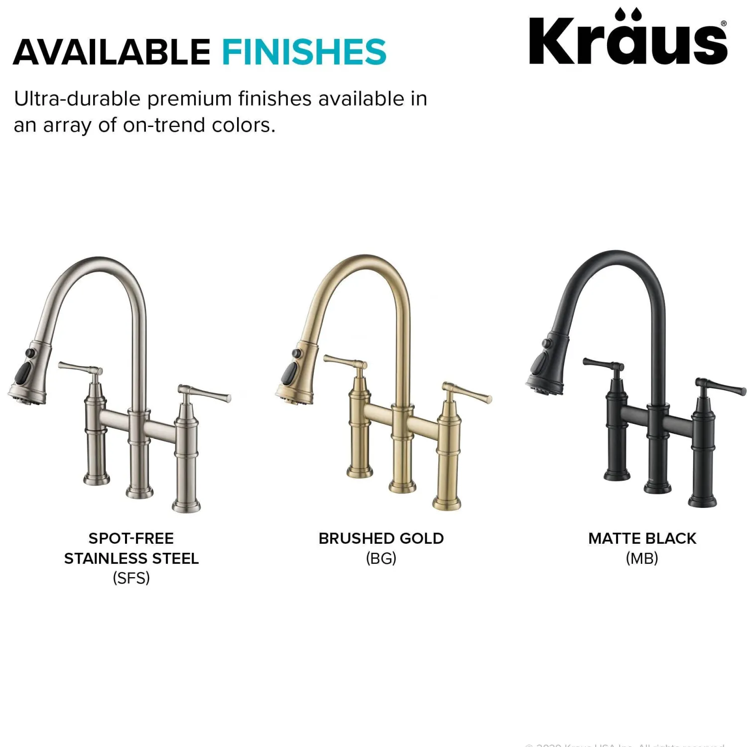 Clearance Allyn Bridge Faucet with Pull-Down Sprayhead in Brushed Gold Bridge Faucets