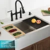 Clearance Allyn Bridge Faucet with Pull-Down Sprayhead in Matte Black Bridge Faucets