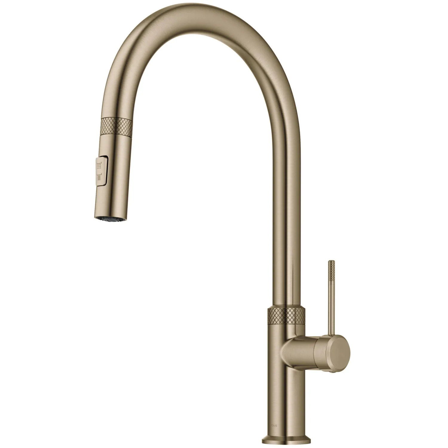 Allyn Brushed Gold Single Handle Kitchen Faucet with Diamond Cut Single Hole