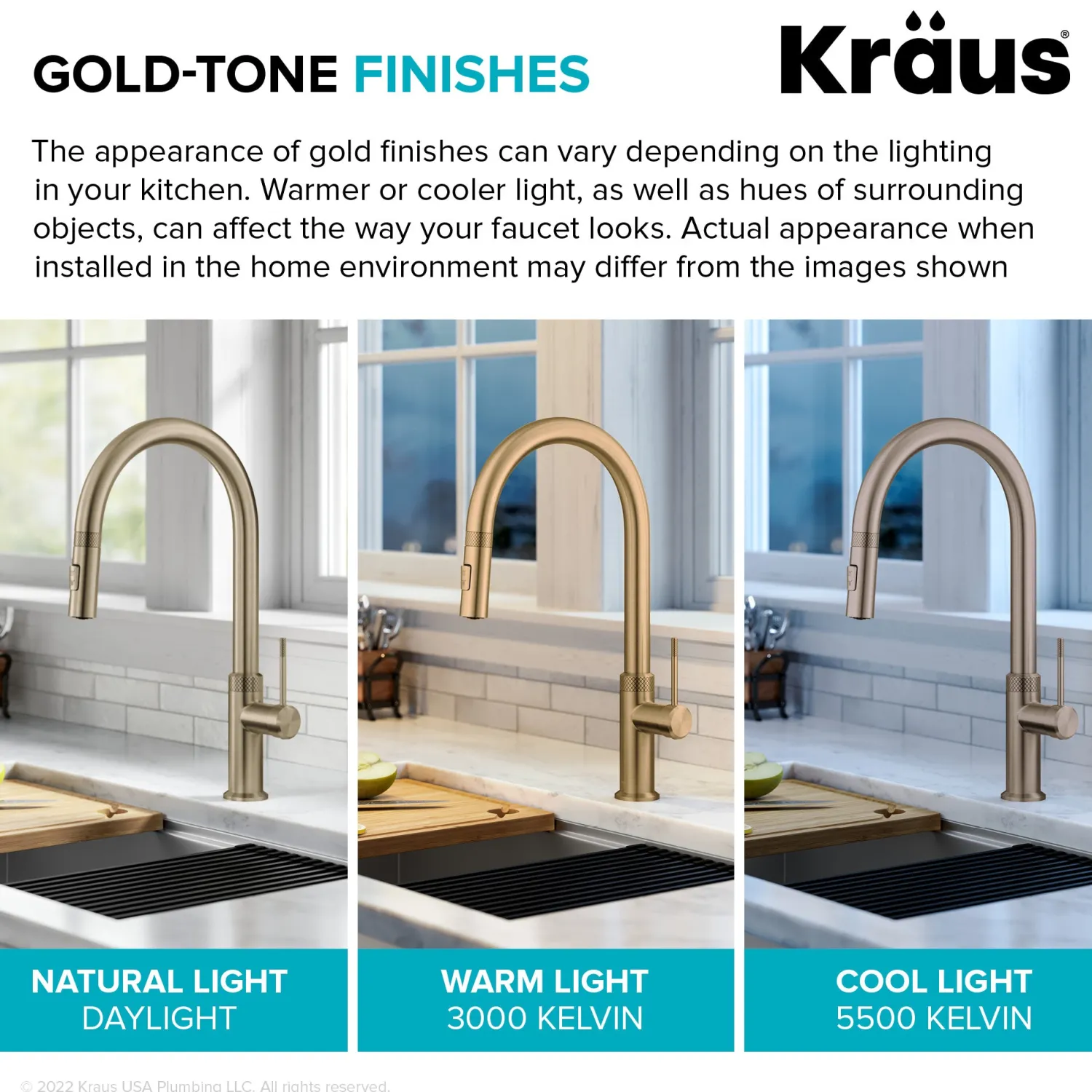 Allyn Brushed Gold Single Handle Kitchen Faucet with Diamond Cut Single Hole