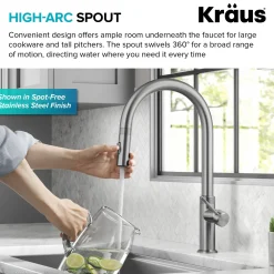 Allyn Brushed Gold Single Handle Kitchen Faucet with Diamond Cut Single Hole