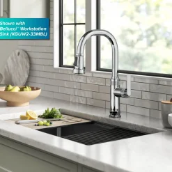 Best Allyn Chrome Nut & Bolt Diamond Cut Kitchen Faucet Single Hole