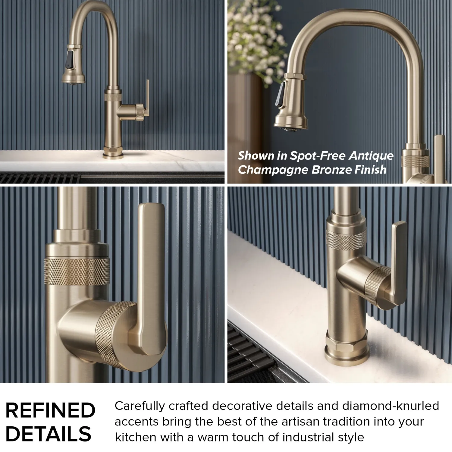 Best Allyn Chrome Nut & Bolt Diamond Cut Kitchen Faucet Single Hole