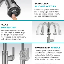 Best Allyn Chrome Nut & Bolt Diamond Cut Kitchen Faucet Single Hole