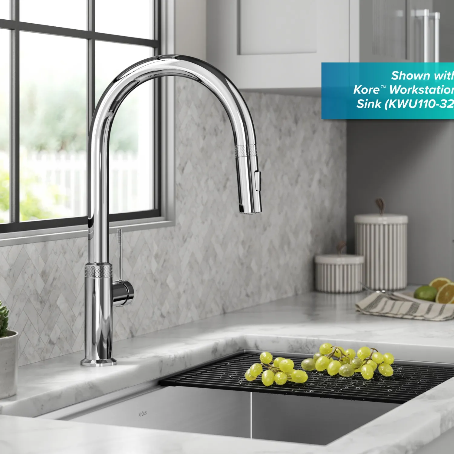 Clearance Allyn Chrome Single Handle Kitchen Faucet with Diamond Cut- ** Discontinued Single Hole