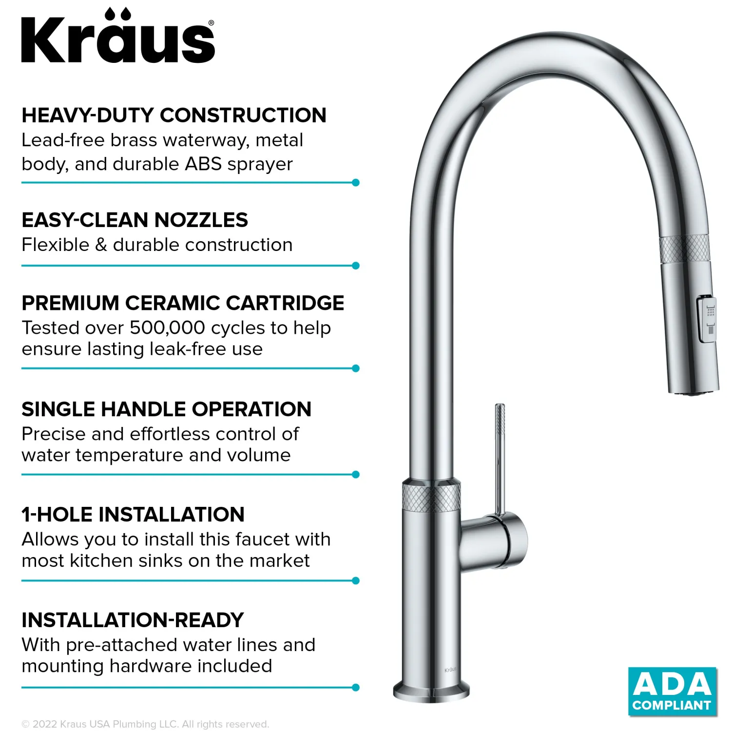 Clearance Allyn Chrome Single Handle Kitchen Faucet with Diamond Cut- ** Discontinued Single Hole