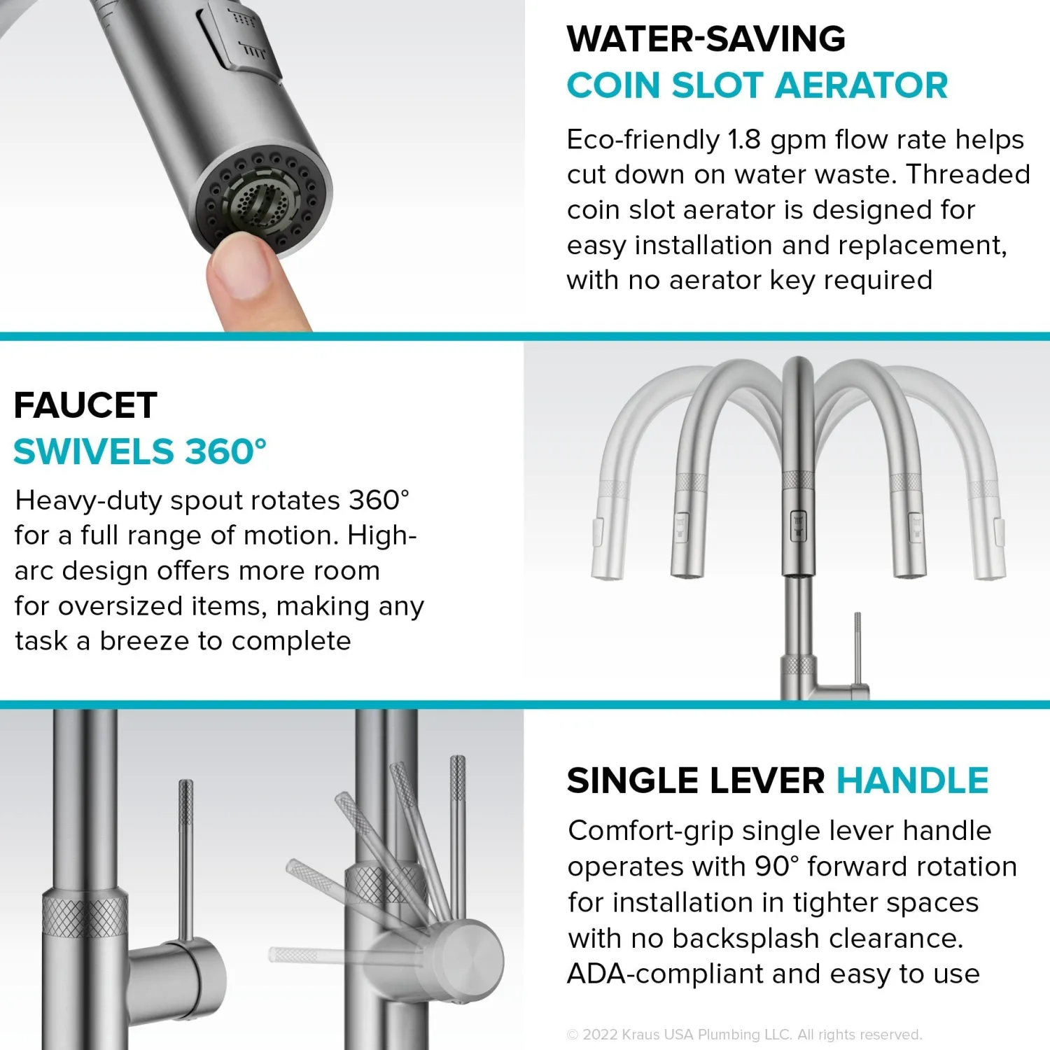Clearance Allyn Chrome Single Handle Kitchen Faucet with Diamond Cut- ** Discontinued Single Hole