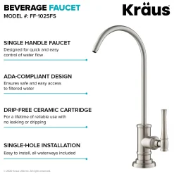 Sale Allyn Drinking Water Dispenser Kitchen Faucet in Spot Free Stainless Steel Single Hole|Water Filter Faucets