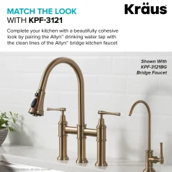 Sale Allyn Drinking Water Dispenser Kitchen Faucet in Brushed Gold Single Hole|Water Filter Faucets