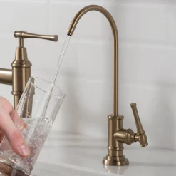 Sale Allyn Drinking Water Dispenser Kitchen Faucet in Brushed Gold Single Hole|Water Filter Faucets