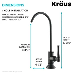 Outlet Allyn Drinking Water Dispenser Kitchen Faucet in Matte Black Single Hole|Water Filter Faucets