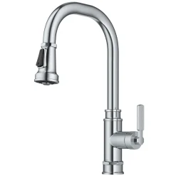Best Allyn Industrial Pull-Down Kitchen Faucet in Chrome Single Hole