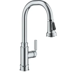 Best Allyn Industrial Pull-Down Kitchen Faucet in Chrome Single Hole