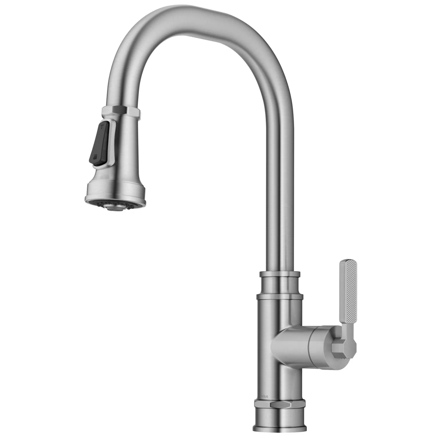 Discount Allyn Industrial Pull-Down Kitchen Faucet in Spot-Free Stainless Steel Single Hole