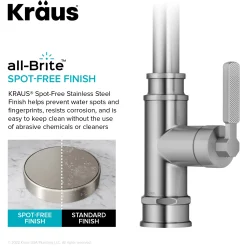 Discount Allyn Industrial Pull-Down Kitchen Faucet in Spot-Free Stainless Steel Single Hole