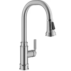 Discount Allyn Industrial Pull-Down Kitchen Faucet in Spot-Free Stainless Steel Single Hole