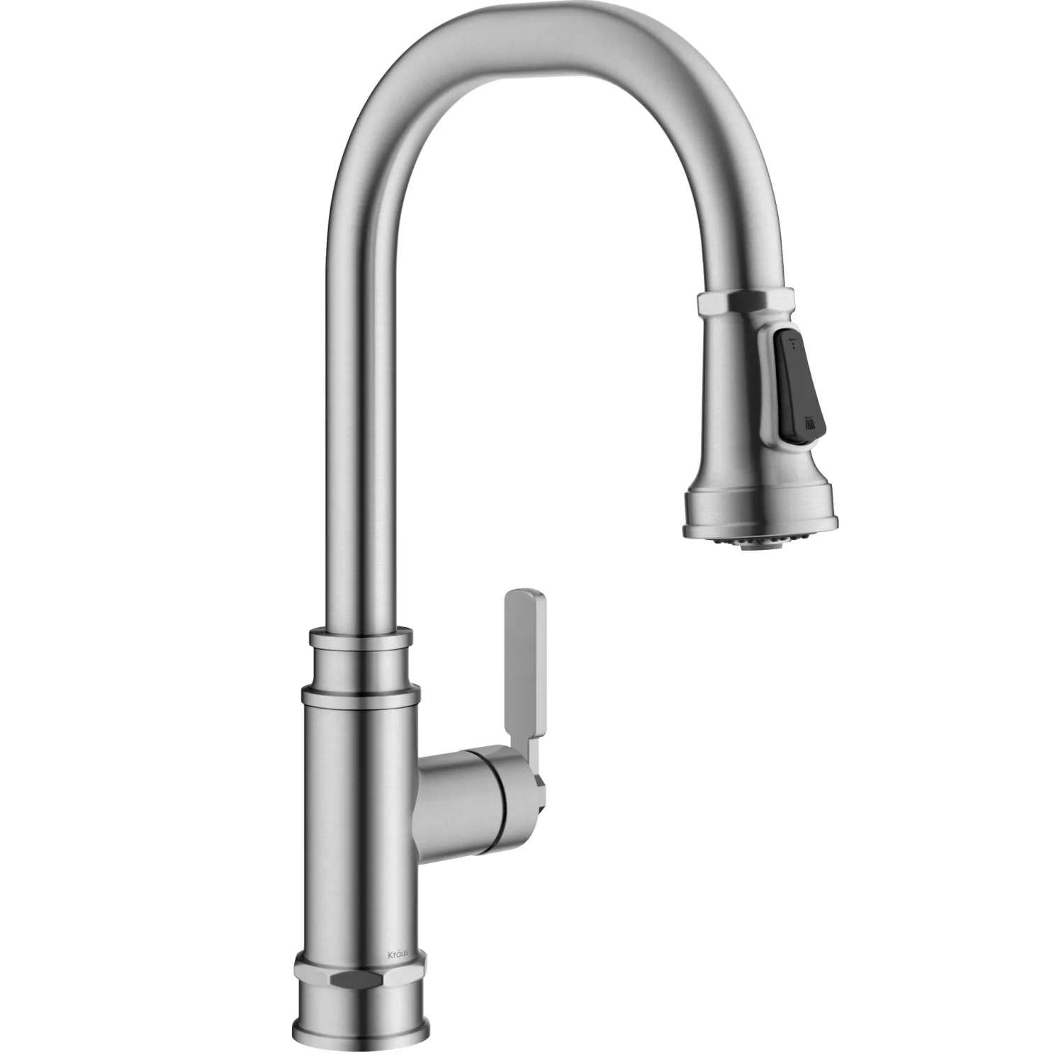 Discount Allyn Industrial Pull-Down Kitchen Faucet in Spot-Free Stainless Steel Single Hole