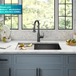 Allyn Industrial Pull-Down Kitchen Faucet in Spot-Free Black Stainless Steel Single Hole