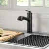 Discount Allyn Industrial Pull-Out Single Handle Kitchen Faucet in Matte Black Single Hole