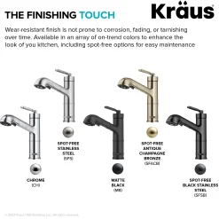 Discount Allyn Industrial Pull-Out Single Handle Kitchen Faucet in Matte Black Single Hole