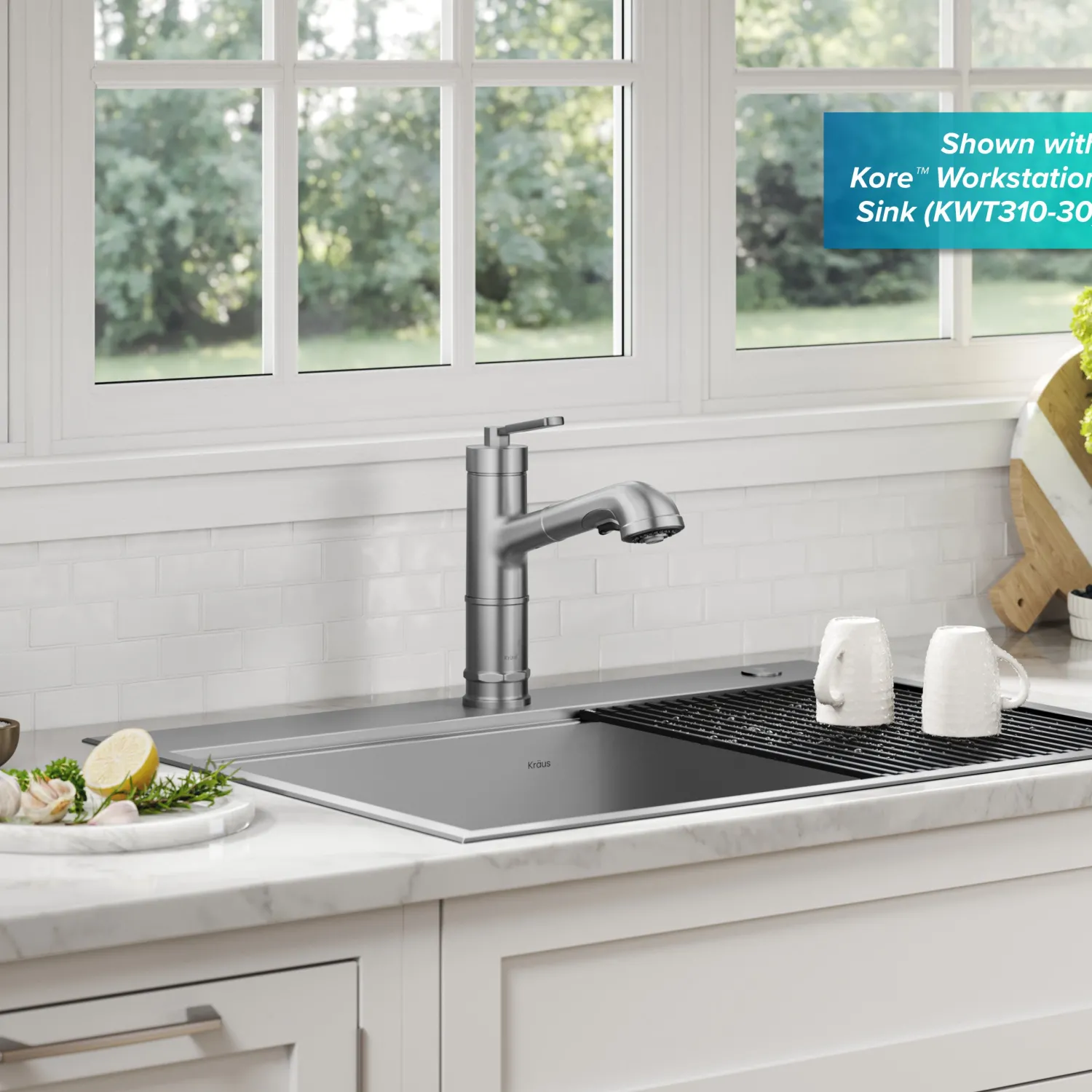 Hot Allyn Industrial Pull-Out Single Handle Kitchen Faucet in Spot-Free Stainless Steel Single Hole