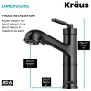 Online Allyn Industrial Pull-Out Single Handle Kitchen Faucet in Black Stainless Single Hole