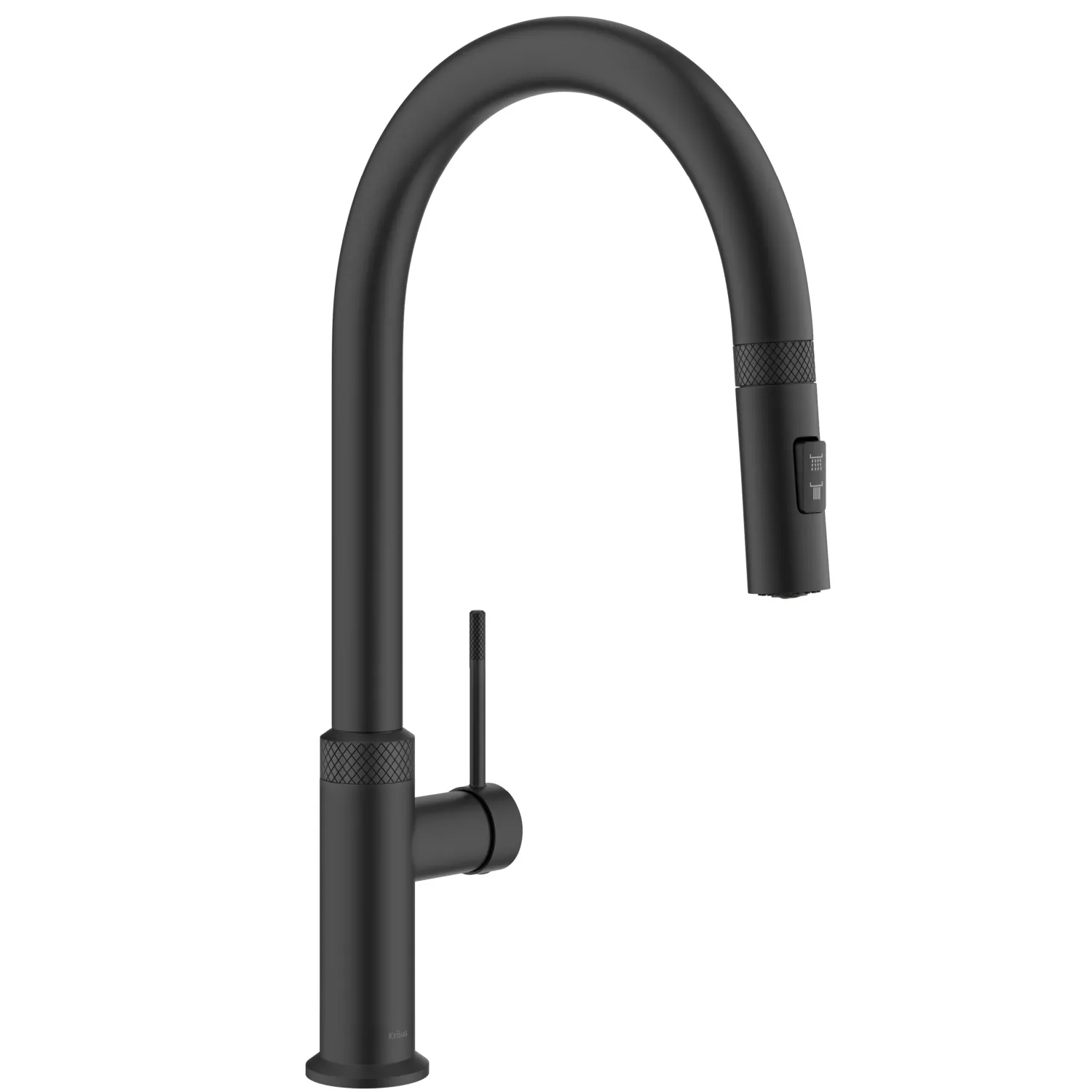 Allyn Matte Black Single Handle Kitchen Faucet with Diamond Cut Single Hole