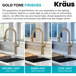 Allyn Nut & Bolt Diamond Cut Brushed Gold Kitchen Faucet Single Hole