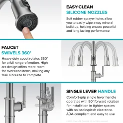 New Allyn Nut & Bolt Diamond Cut Matte Black Kitchen Faucet Single Hole