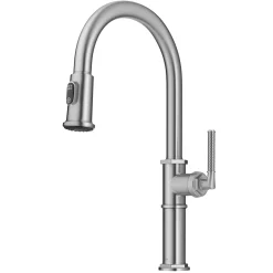 Allyn Nut & Bolt Diamond Cut Spot Free Stainless Kitchen Faucet Single Hole