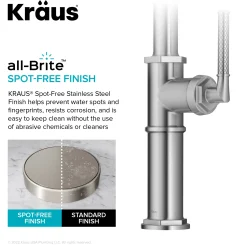 Allyn Nut & Bolt Diamond Cut Spot Free Stainless Kitchen Faucet Single Hole