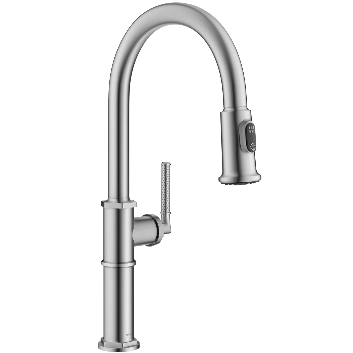 Allyn Nut & Bolt Diamond Cut Spot Free Stainless Kitchen Faucet Single Hole