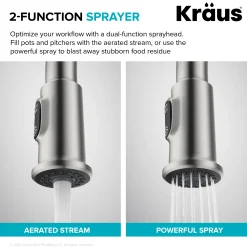 Allyn Nut & Bolt Diamond Cut Spot Free Stainless Kitchen Faucet Single Hole