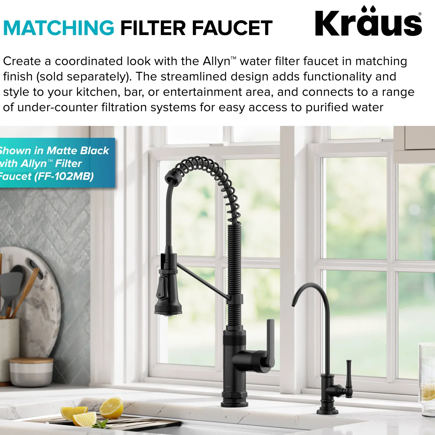 Outlet Allyn Single Handle Pull Down Kitchen Faucet in Spot-Free Brushed Brass + Matte Black Single Hole