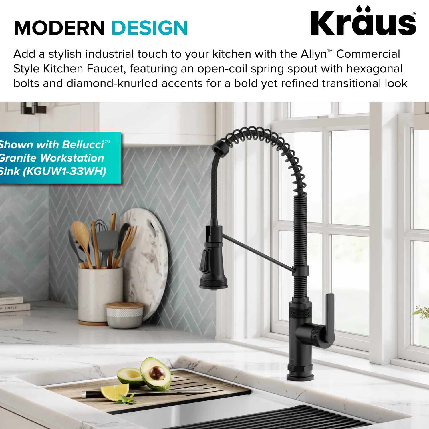 Outlet Allyn Single Handle Pull Down Kitchen Faucet in Matte Black Single Hole