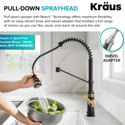 Outlet Allyn Single Handle Pull Down Kitchen Faucet in Matte Black Single Hole