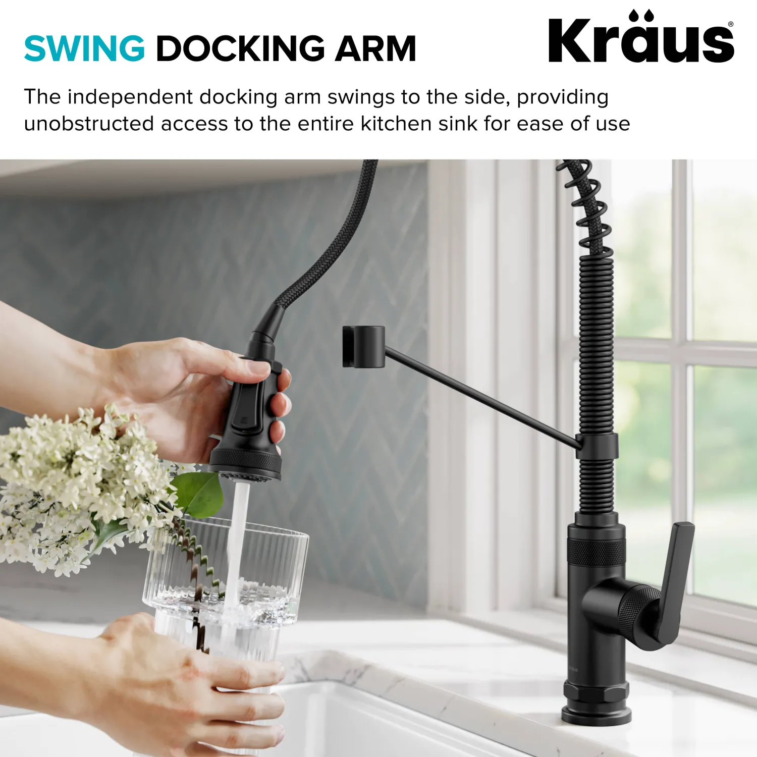 Outlet Allyn Single Handle Pull Down Kitchen Faucet in Matte Black Single Hole