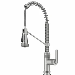 Discount Allyn Single Handle Pull Down Kitchen Faucet in Spot-Free Stainless Steel Single Hole