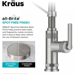 Discount Allyn Single Handle Pull Down Kitchen Faucet in Spot-Free Stainless Steel Single Hole