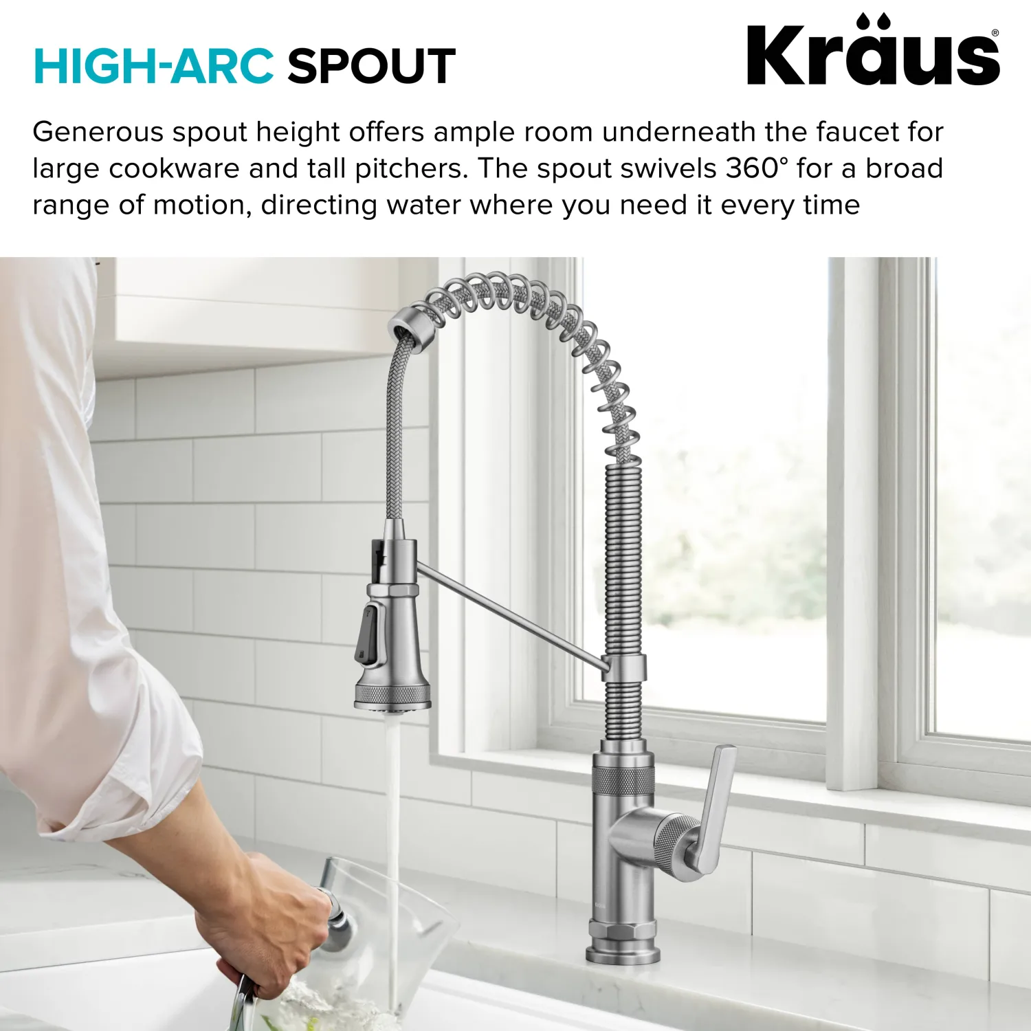 Discount Allyn Single Handle Pull Down Kitchen Faucet in Spot-Free Stainless Steel Single Hole