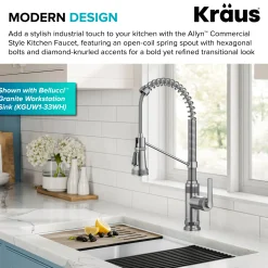 Discount Allyn Single Handle Pull Down Kitchen Faucet in Spot-Free Stainless Steel Single Hole