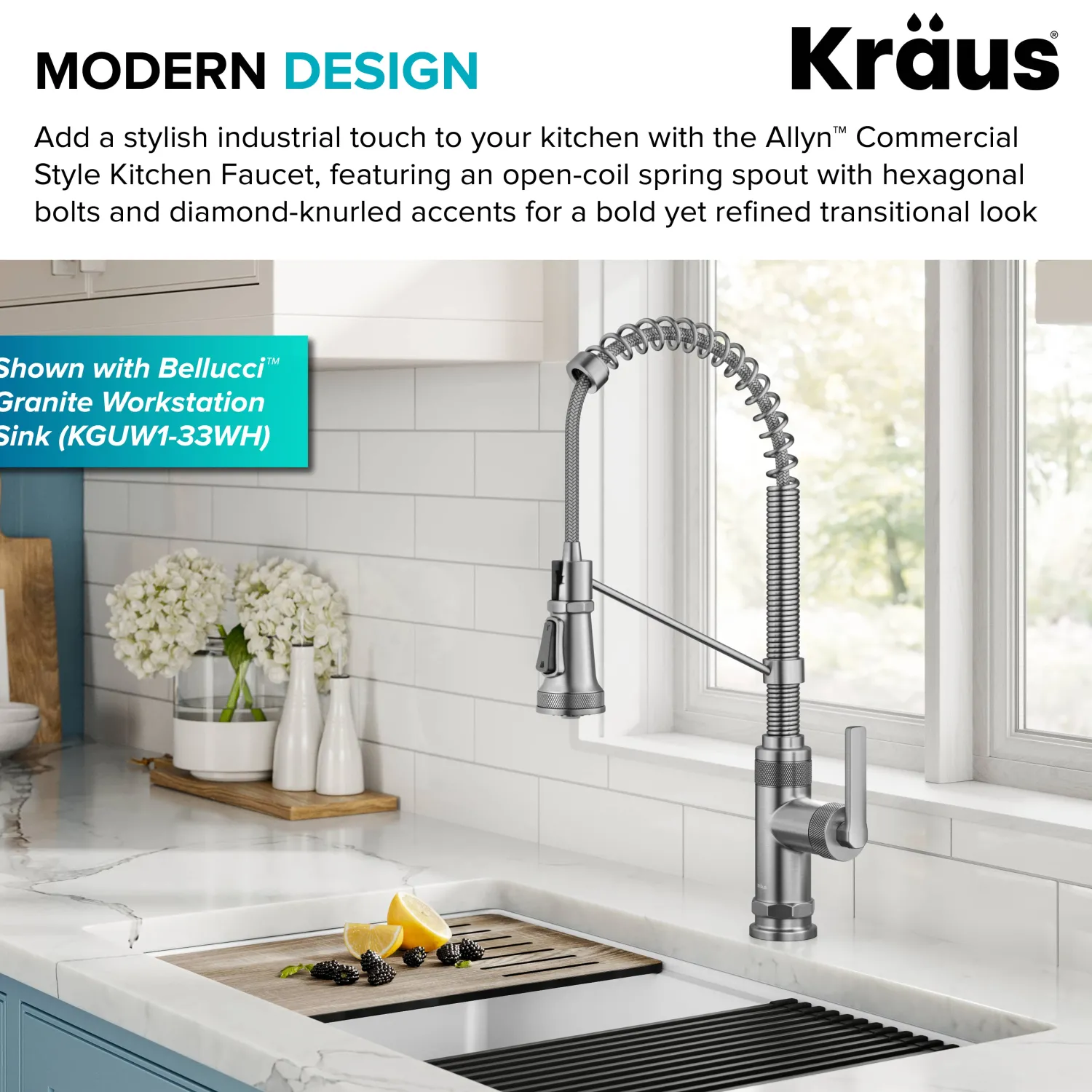 Discount Allyn Single Handle Pull Down Kitchen Faucet in Spot-Free Stainless Steel Single Hole