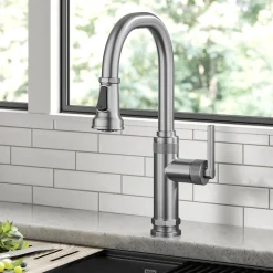 New Allyn Stainless Nut & Bolt Diamond Cut Kitchen Faucet Single Hole