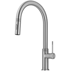 Hot Allyn Stainless Single Handle Kitchen Faucet with Diamond Cut Single Hole