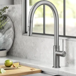 Hot Allyn Stainless Single Handle Kitchen Faucet with Diamond Cut Single Hole