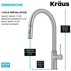 Hot Allyn Stainless Single Handle Kitchen Faucet with Diamond Cut Single Hole
