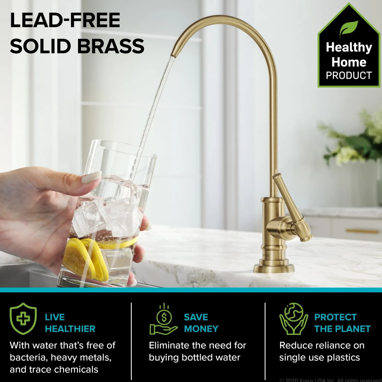 Outlet Allyn Transitional Bridge Kitchen Faucet & Water Filter Faucet in Brushed Gold Water Filter Faucets|Bridge Faucets